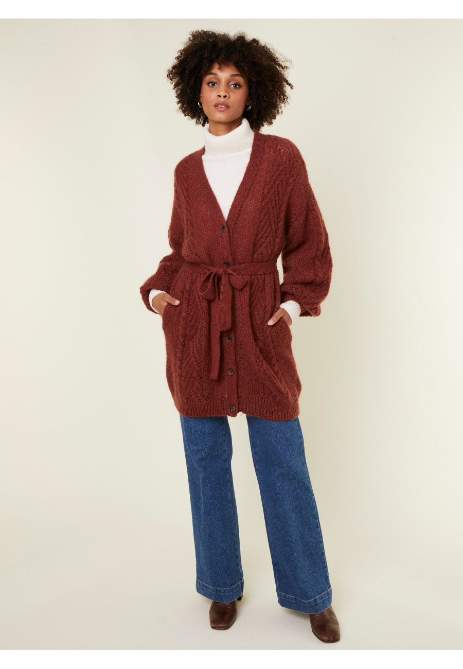 Balloon sleeve buttoned mohair coat - Galilee
