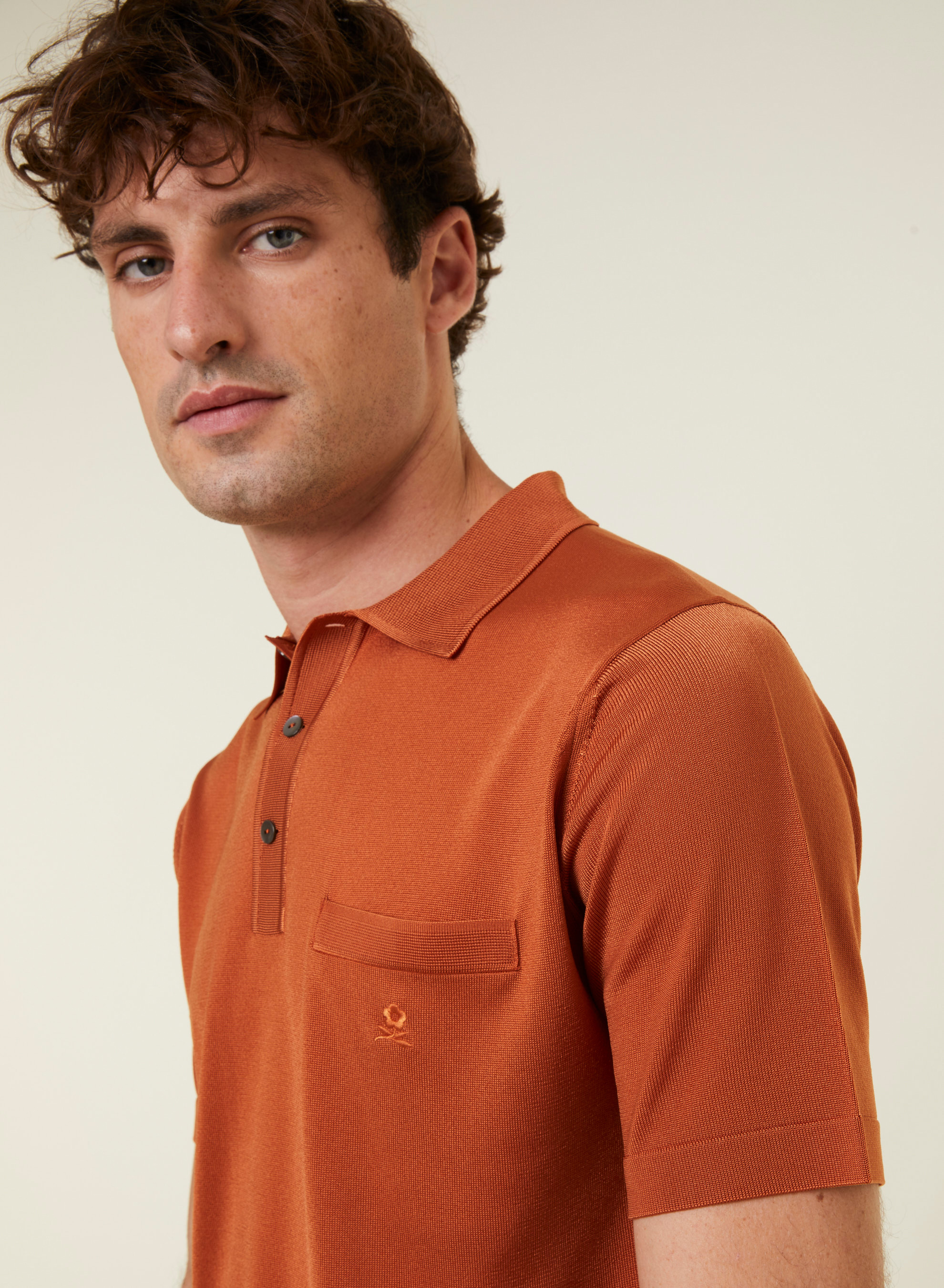 Polo manches courtes en Fil Lumière Vadim 0301 bignone - 92 Rouille