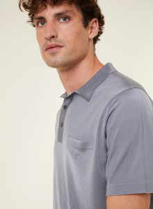 Polo manches courtes en Fil Lumière Vadim 1744 souris - 09 Gris moyen