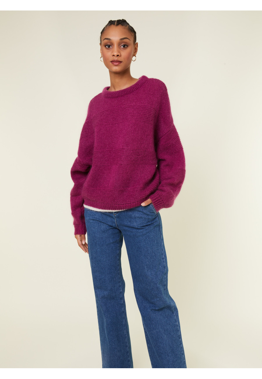 Loose two-tone mohair sweater - Gaby