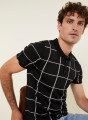 Polo homme carreaux Fil Lumière Marin 6110 noir - 01 Noir