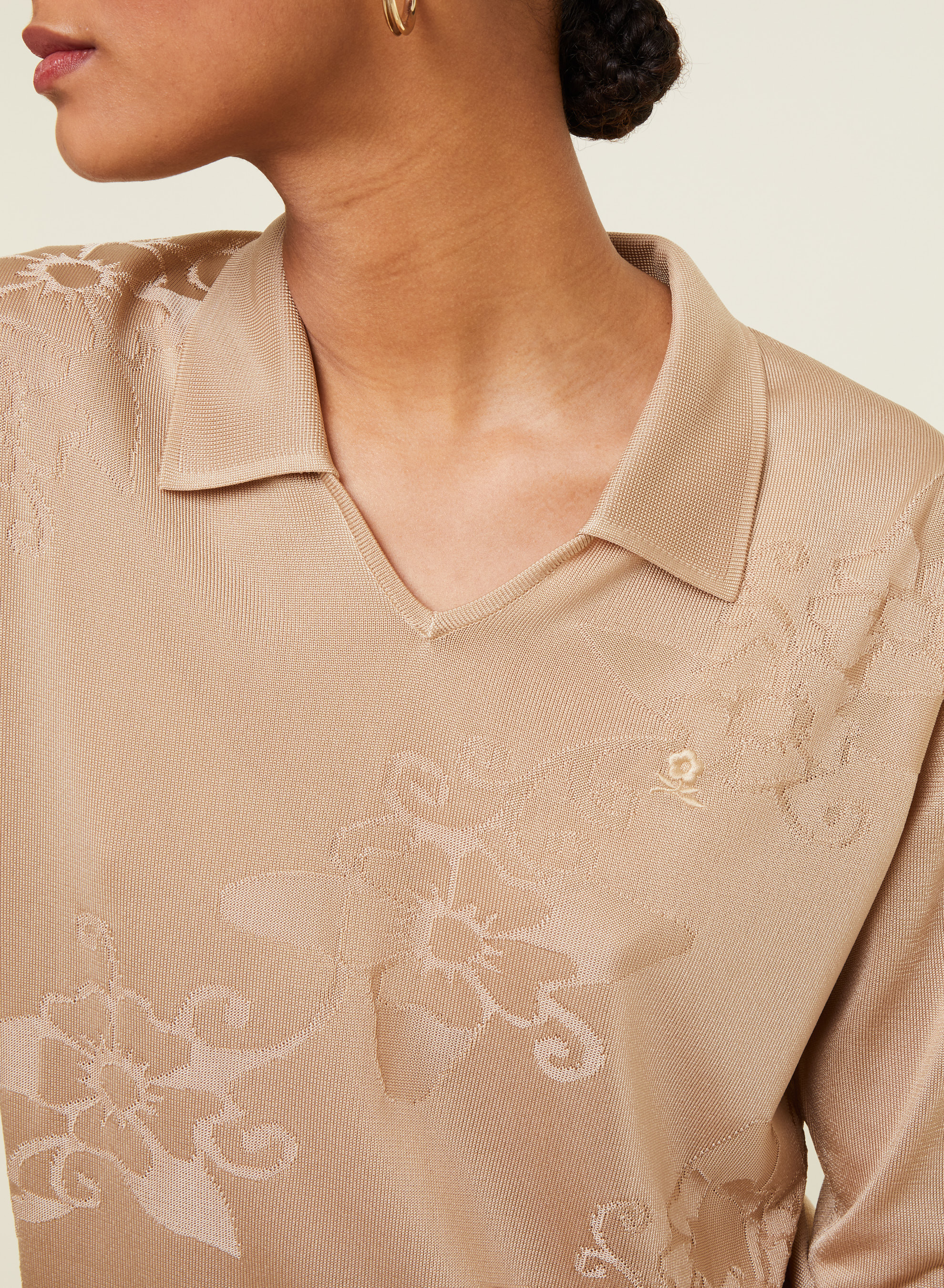 Fil Lumière polo shirt with elbow patches - Emy