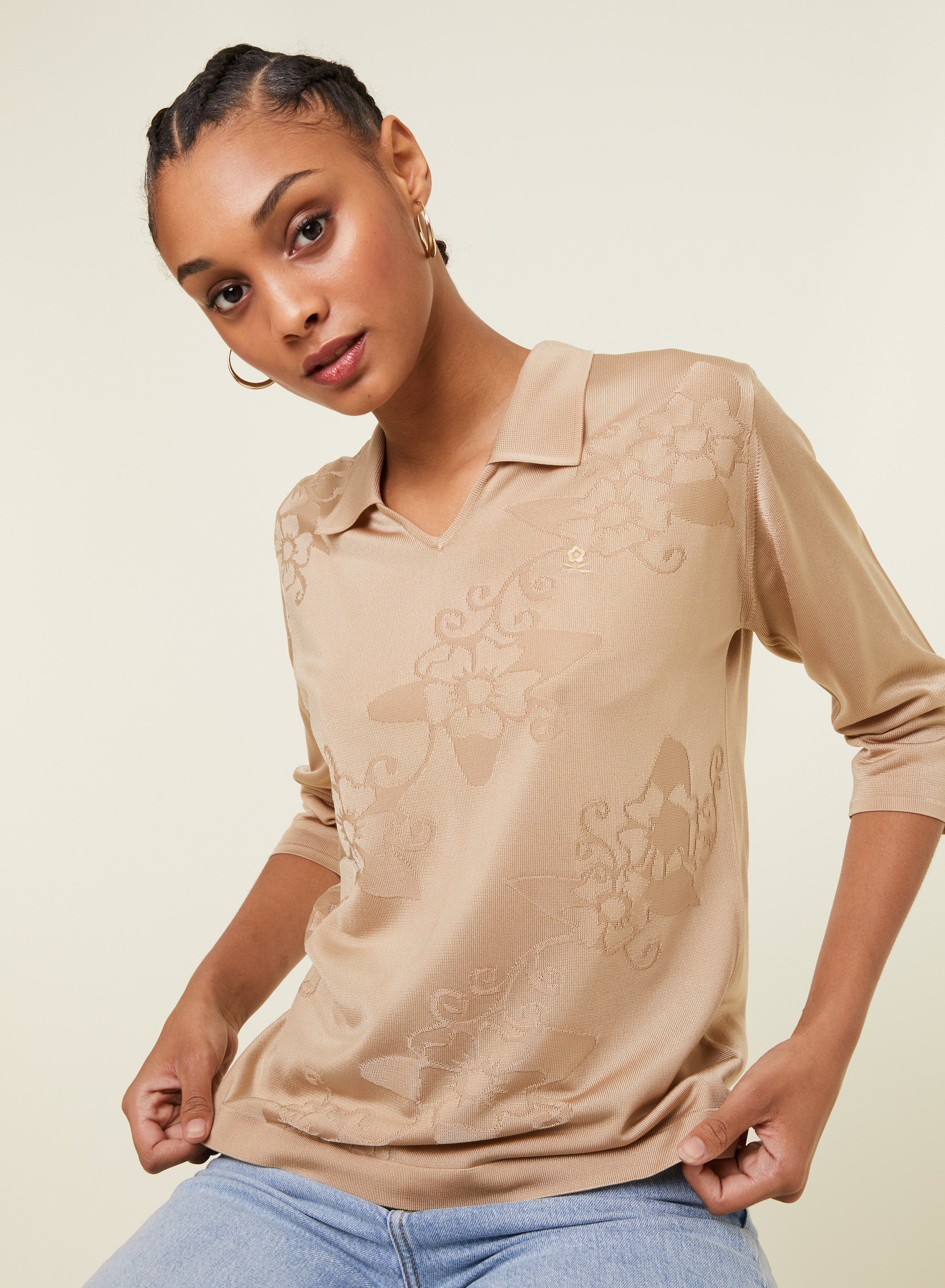 Fil Lumière polo shirt with elbow patches - Emy