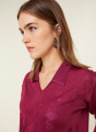 Polo Fil Lumière manches coudes à motifs - Emy 0915 tulipe - 51 Bordeaux