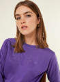 Elbow sleeve t-shirt in Lumière yarn with patterns - Erica