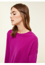 Pull ample boutonné à col rond en cachemire - Acene 7890 ultraviolet - 17 Violet