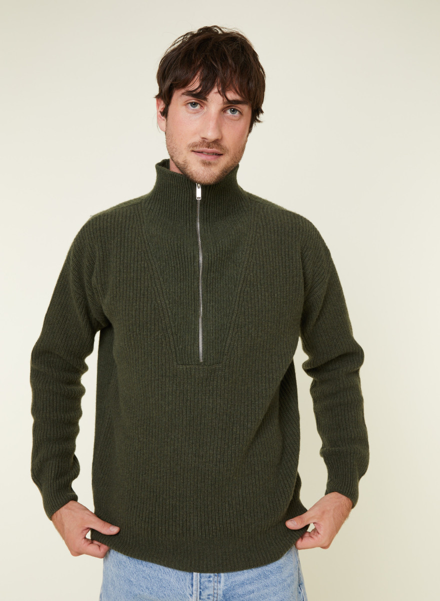 Suéter de gola redonda com mistura de caxemira - French