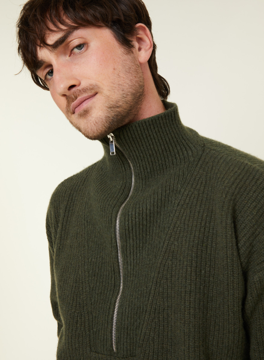 Suéter de gola redonda com mistura de caxemira - French