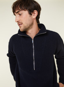Recycled Wool and Cashmere Beaded Trucker Neck Sweater - English