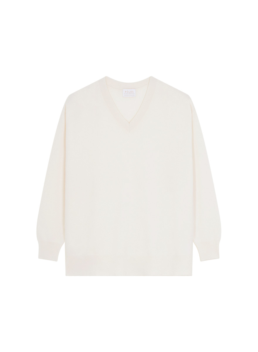 Pull ample à fentes col V en cachemire - Alienor