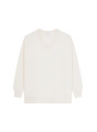 Loose sweater with V-neck slits in cashmere - Alienor
