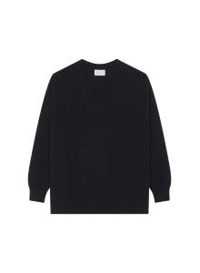 Loose sweater with V-neck slits in cashmere - Alienor