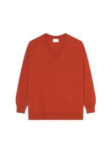 Loose sweater with V-neck slits in cashmere - Alienor