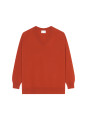Loose sweater with V-neck slits in cashmere - Alienor