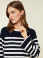 Pull marinière en cachemire à manches ample - Gaelle 7902 soleil/ecru - 15 Orange