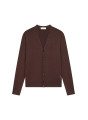 Gilet boutonné avec logo en laine mérinos - Etienne 7850 foret - 83 Kaki