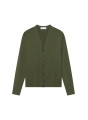 Gilet boutonné avec logo en laine mérinos - Etienne 7850 foret - 83 Kaki