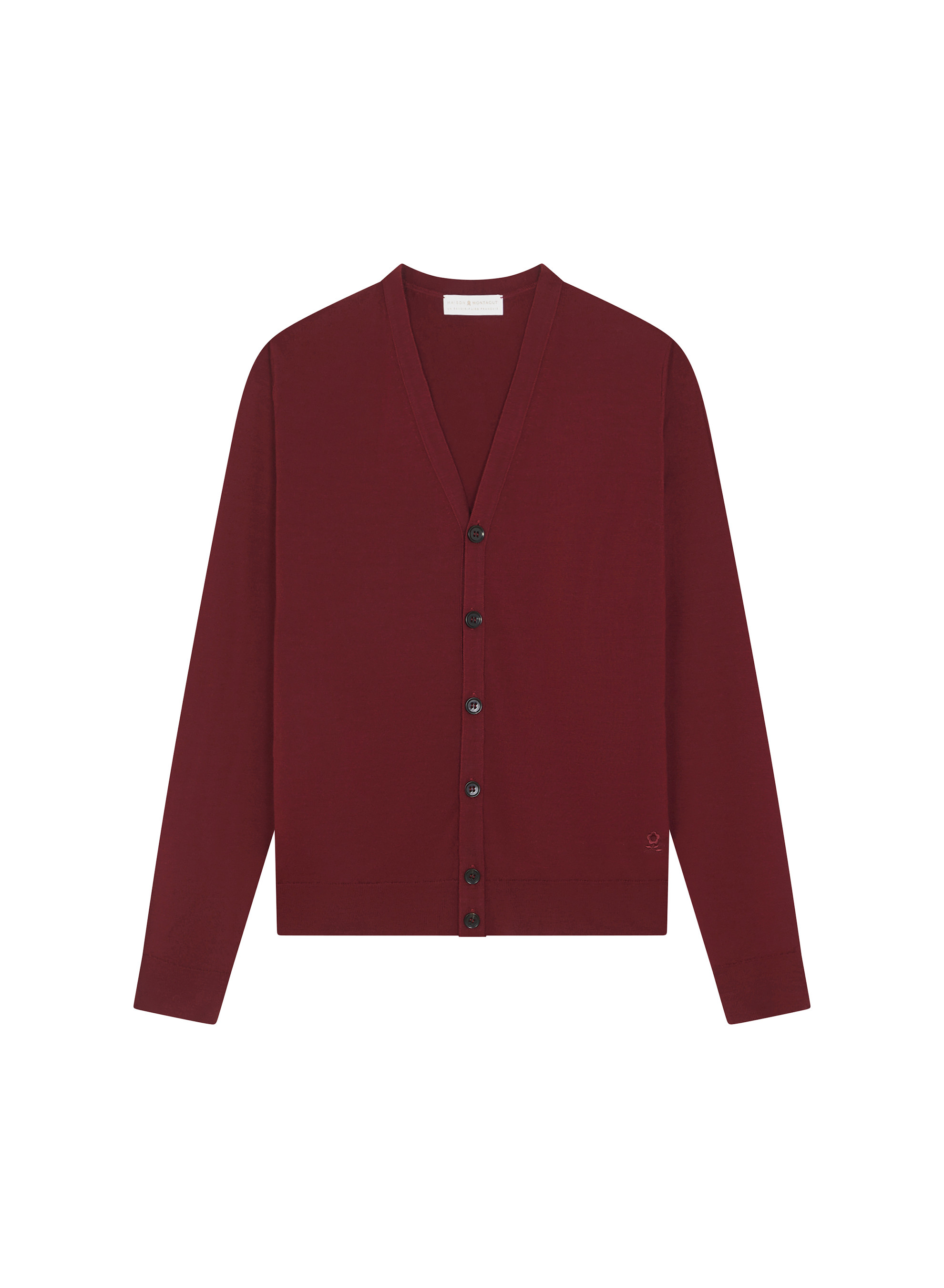 Gilet boutonné avec logo en laine mérinos - Etienne 7850 foret - 83 Kaki