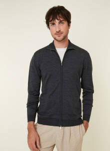 Gilet zippé avec logo en laine mérinos - Estian 7870 ecureuil - 92 Rouille