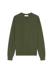 Pull col V en cachemire - Evann 7852 celadon - 94 Vert amande