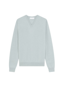 Pull col V en cachemire - Evann 7852 celadon - 94 Vert amande