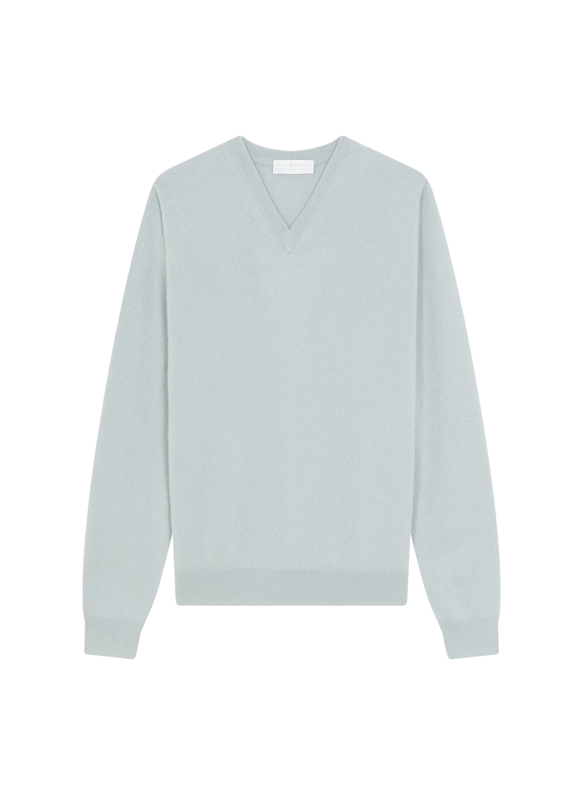 Pull col V en cachemire - Evann 7852 celadon - 94 Vert amande