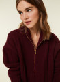 Zipped high-neck sweater in recycled cashmere and wool - Lodric