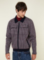 Veste col polo à motifs pied-de-poule en laine mérinos - Fabien