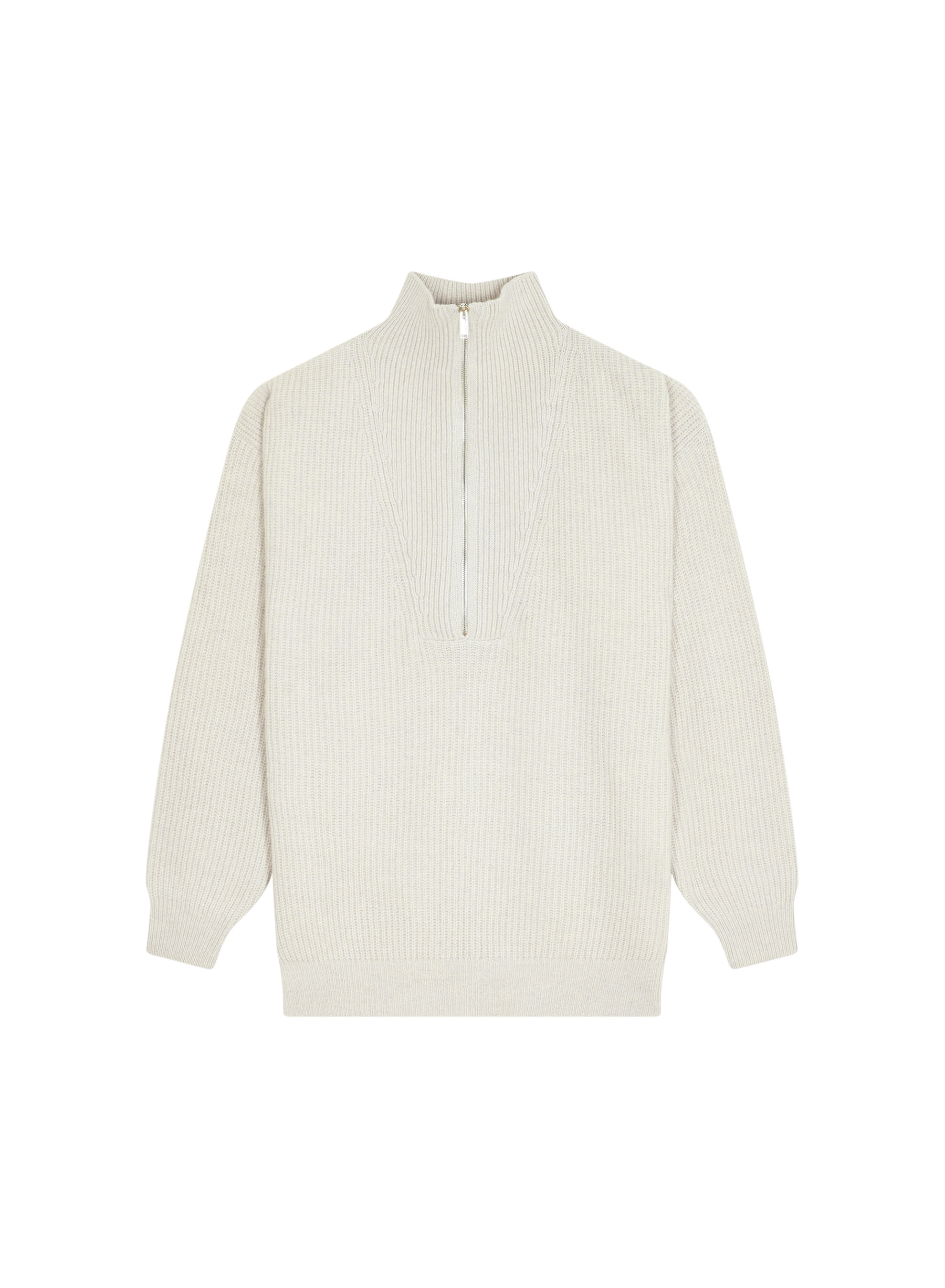 Recycled Wool and Cashmere Beaded Trucker Neck Sweater - English