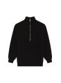 Pull col camionneur maille perlée en cachemire et laine recyclés - French