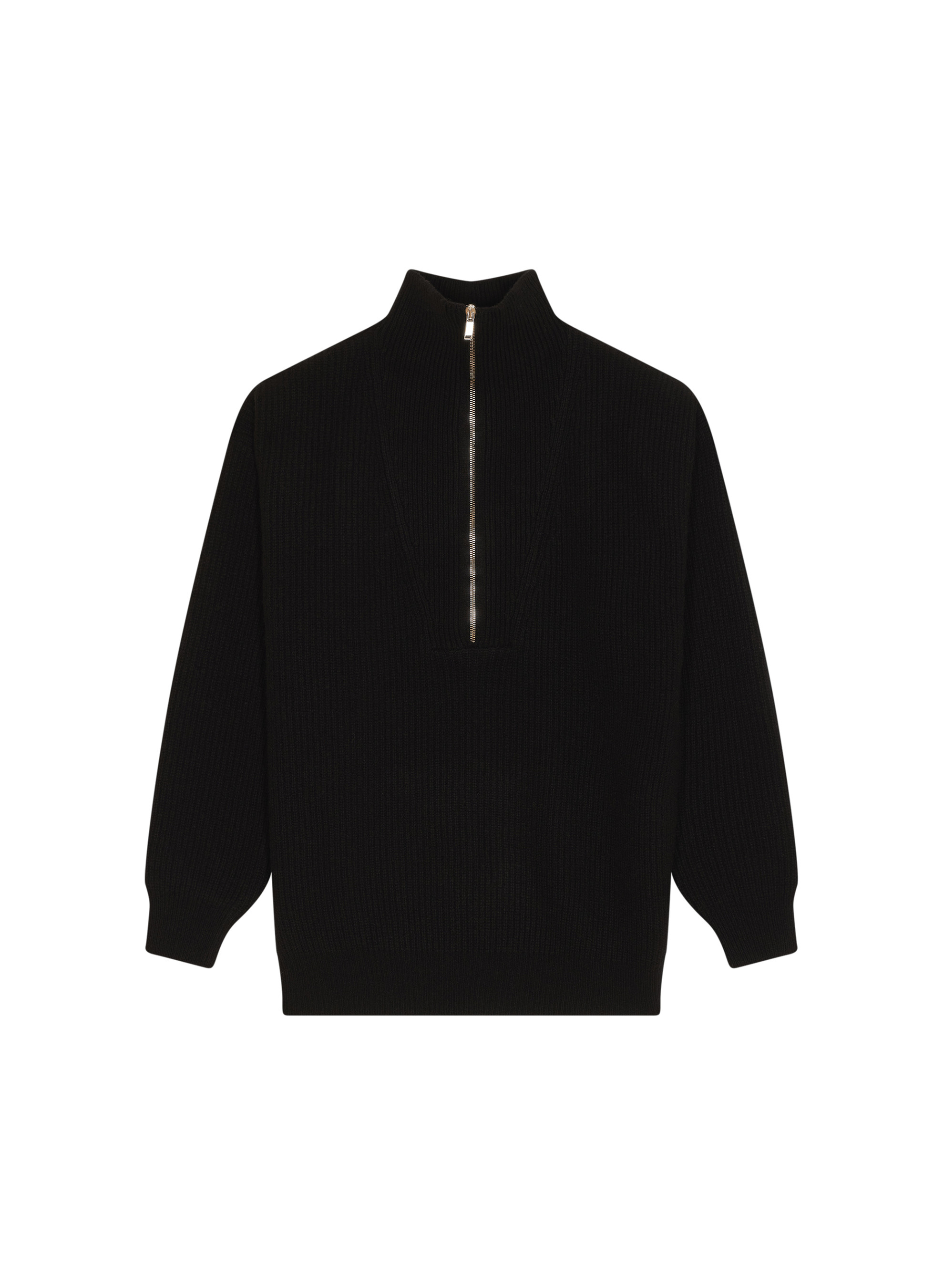 Pull col camionneur maille perlée en cachemire et laine recyclés - French