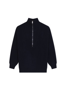 Recycled Wool and Cashmere Beaded Trucker Neck Sweater - English