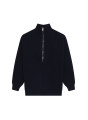 Recycled Wool and Cashmere Beaded Trucker Neck Sweater - English