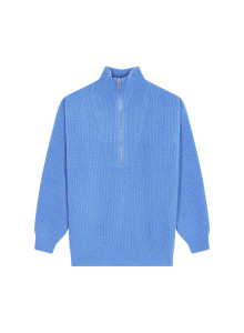 Recycled Wool and Cashmere Beaded Trucker Neck Sweater - English