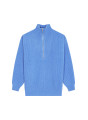 Pull col camionneur maille perlée en cachemire et laine recyclés - French