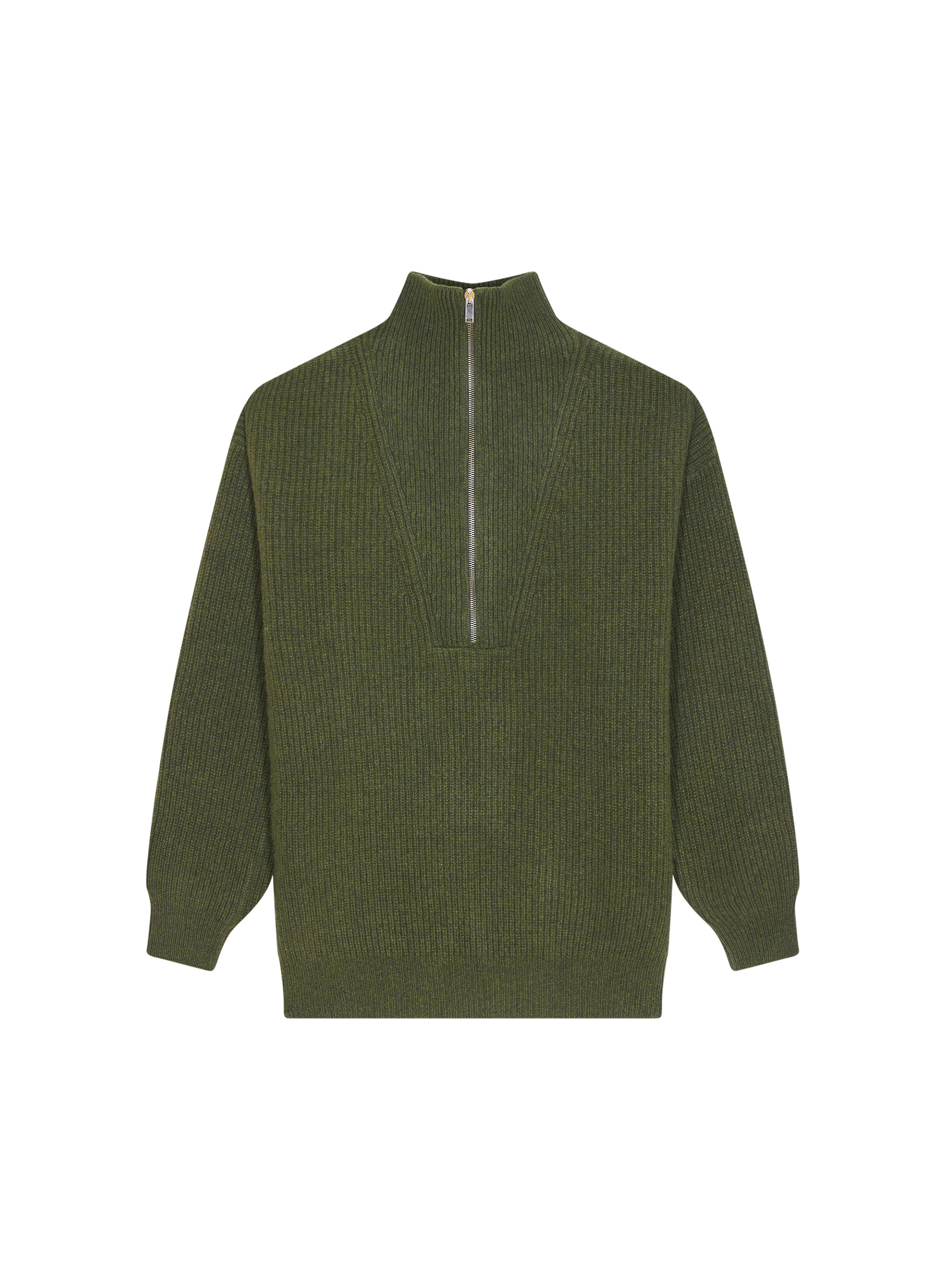 Recycled Wool and Cashmere Beaded Trucker Neck Sweater - English