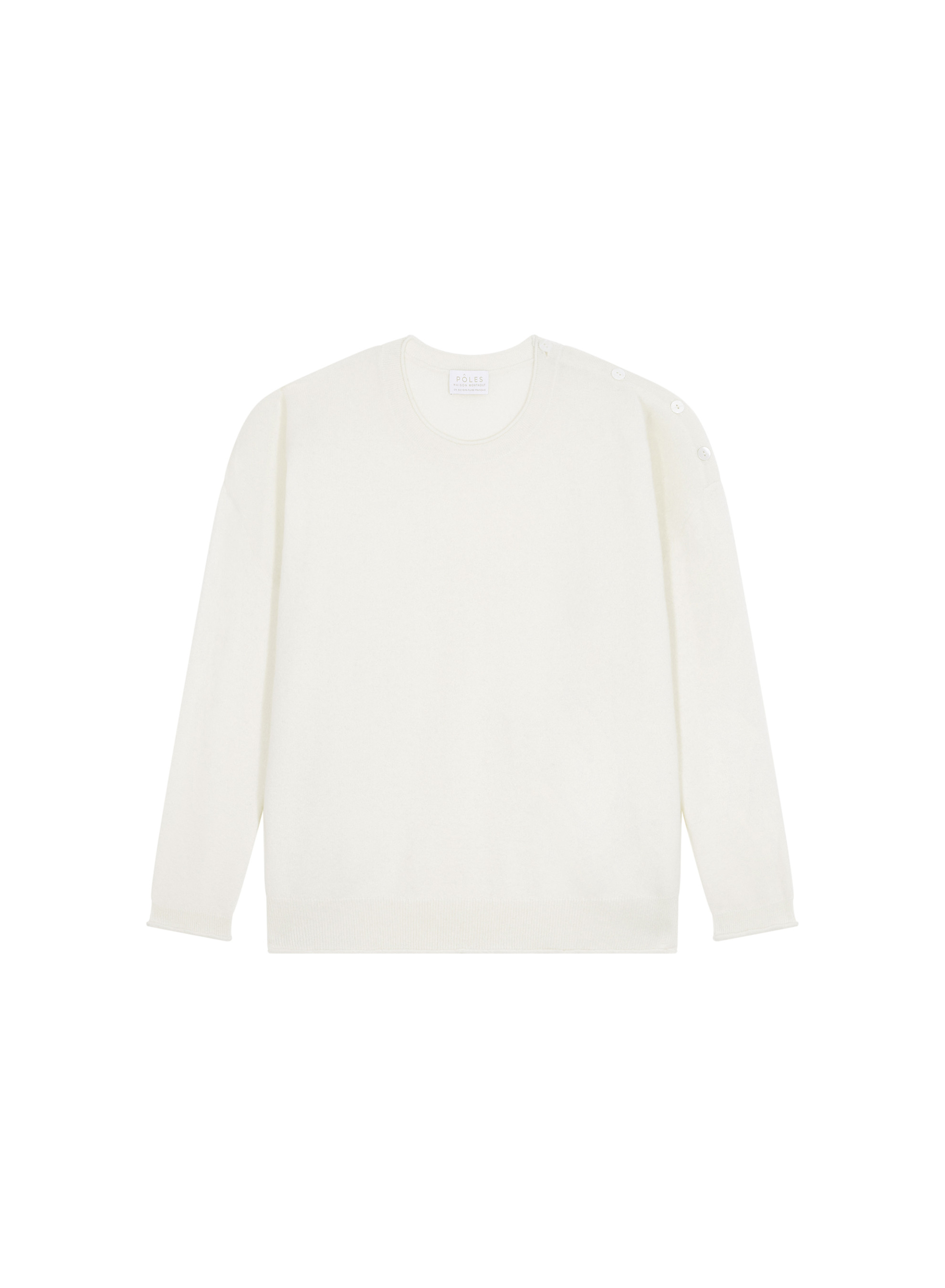 Pull ample boutonné à col rond en cachemire - Acene 7860 soleil - 89 Moutarde