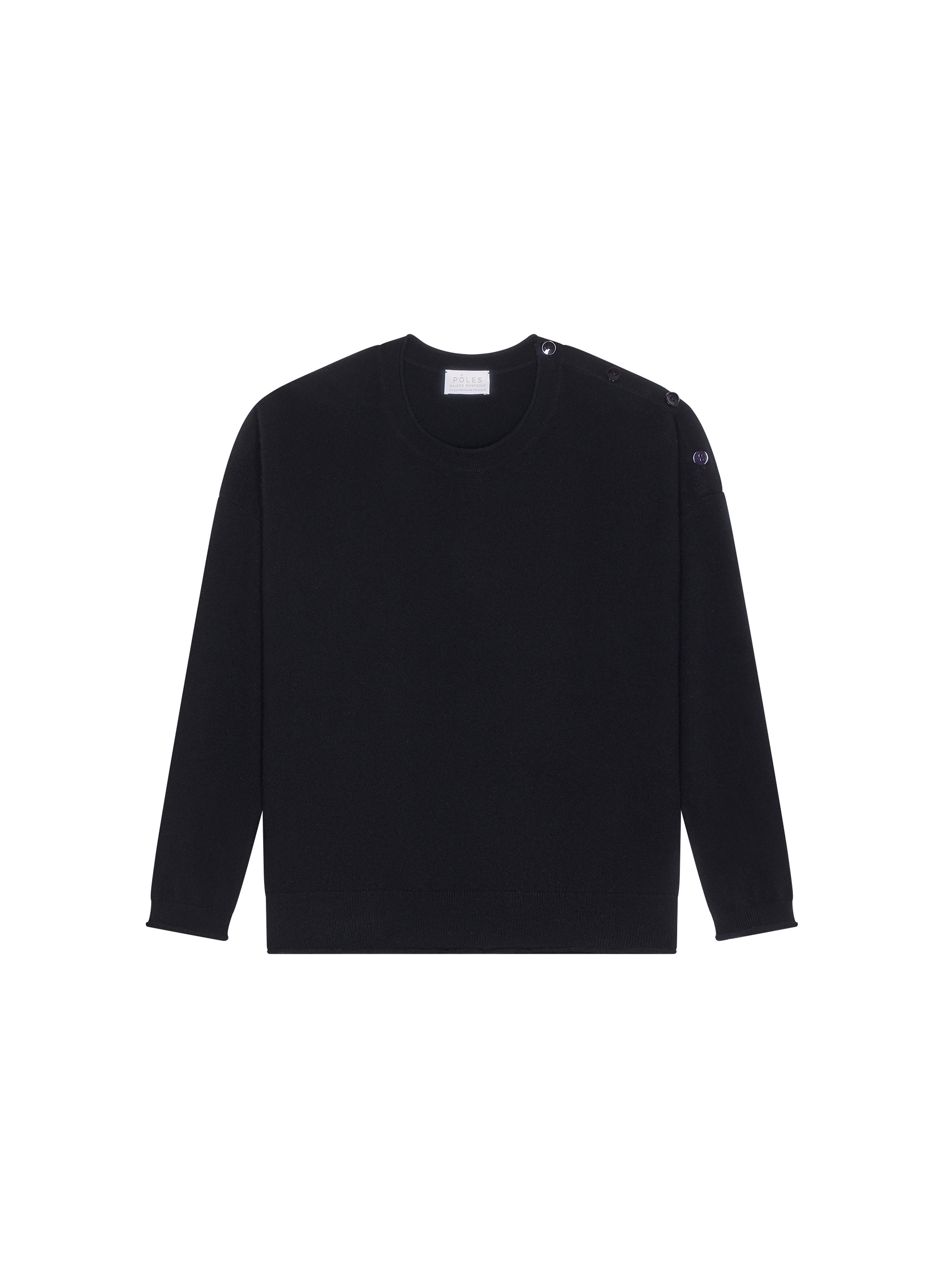 Pull ample boutonné à col rond en cachemire - Acene 7860 soleil - 89 Moutarde