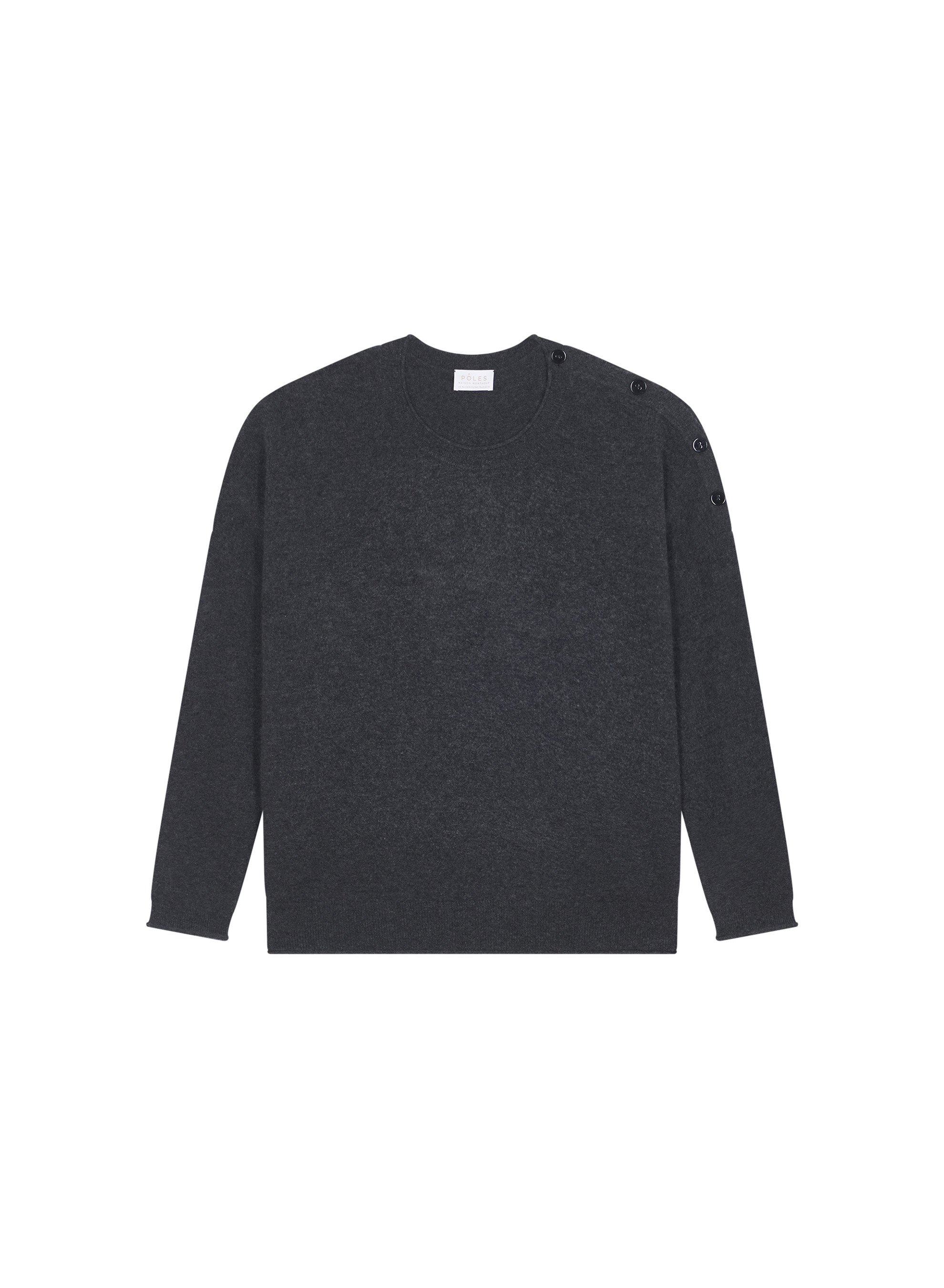 Pull ample boutonné à col rond en cachemire - Acene 7860 soleil - 89 Moutarde