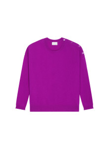 Pull ample boutonné à col rond en cachemire - Acene 7860 soleil - 89 Moutarde