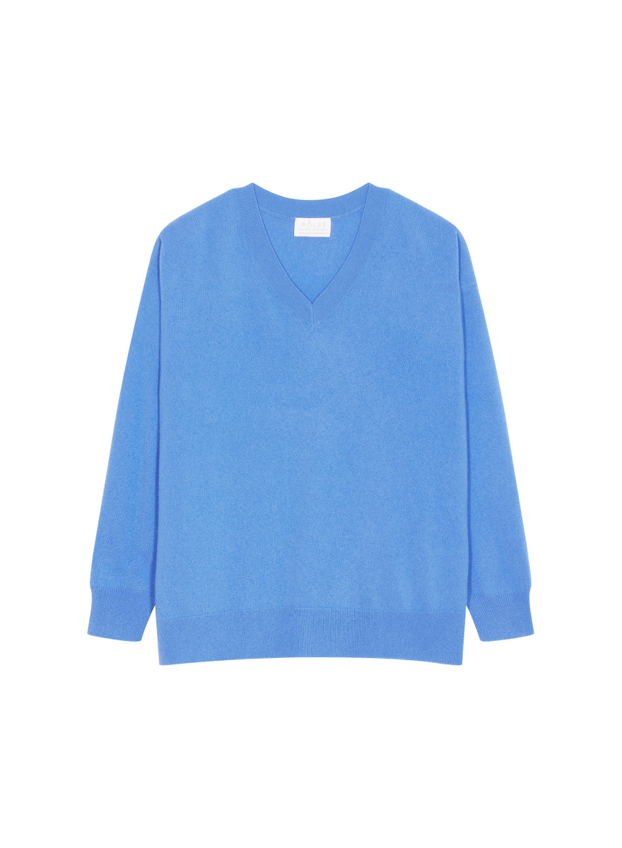 Loose sweater with V-neck slits in cashmere - Alienor