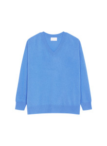 Loose sweater with V-neck slits in cashmere - Alienor
