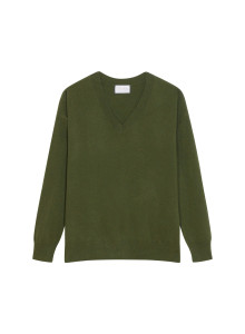 Loose sweater with V-neck slits in cashmere - Alienor