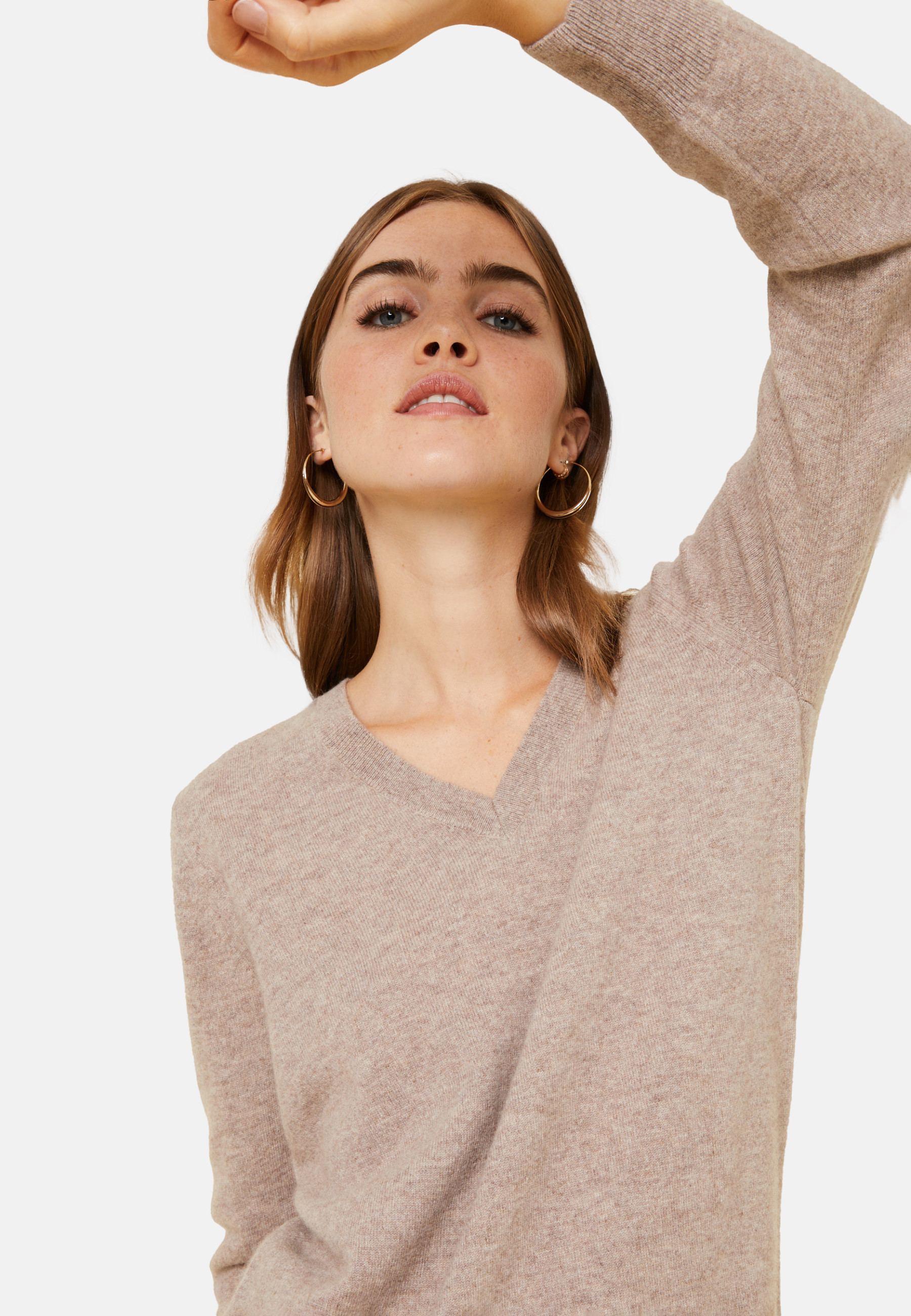 Pull col V en cachemire - Abel 7852 celadon - 94 Vert amande