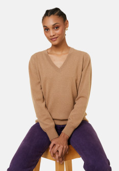 Pull col V en cachemire - Abel 7852 celadon - 94 Vert amande