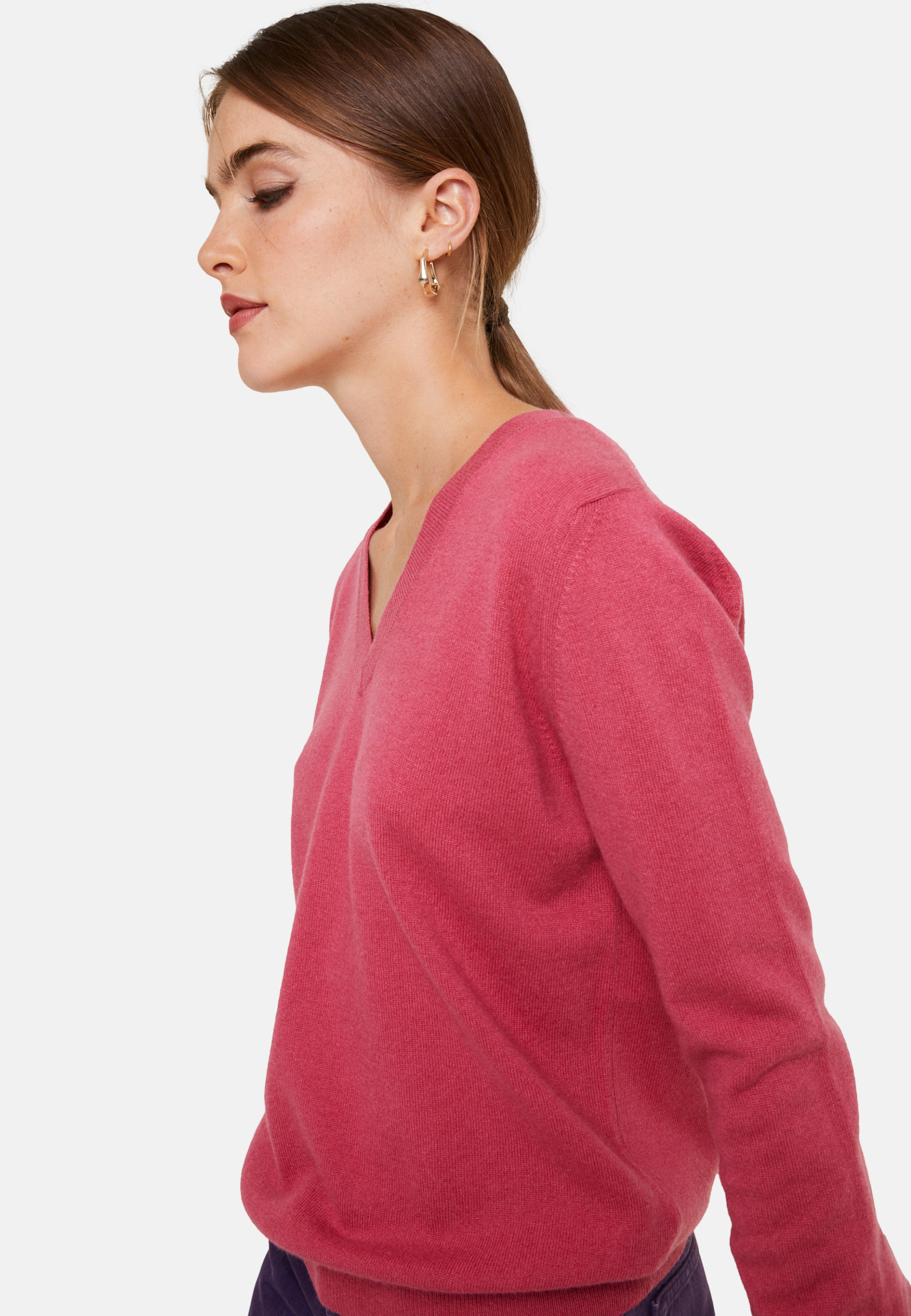 Pull col V en cachemire - Abel 7852 celadon - 94 Vert amande