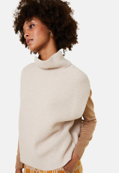 Sleeveless high-neck sweater in recycled cashmere and wool - Dalya