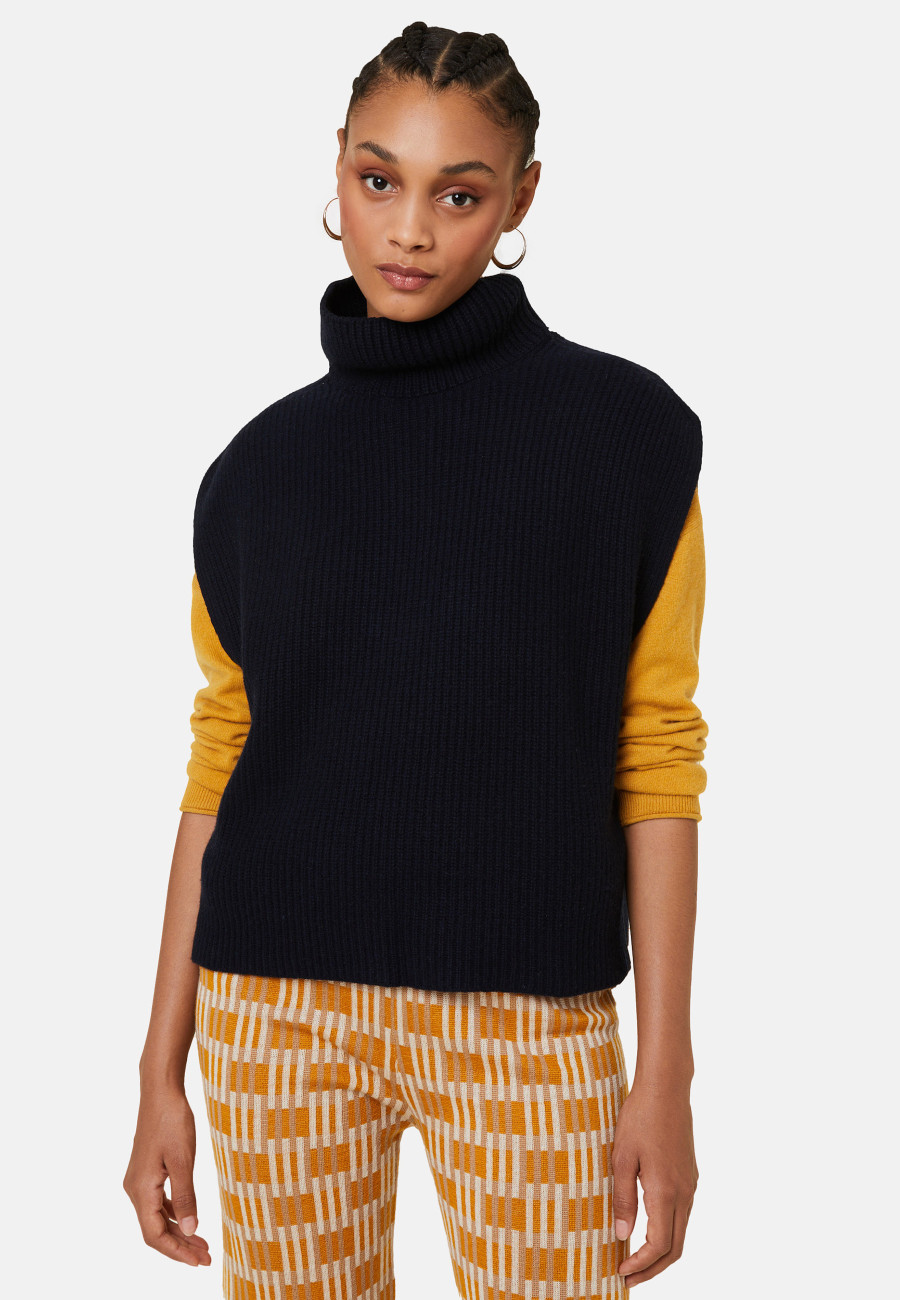 Pull col montant sans manches en cachemire mélangé - Dalya