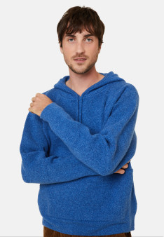 Hooded hoodie with pockets in wool and cashmere - Fabio