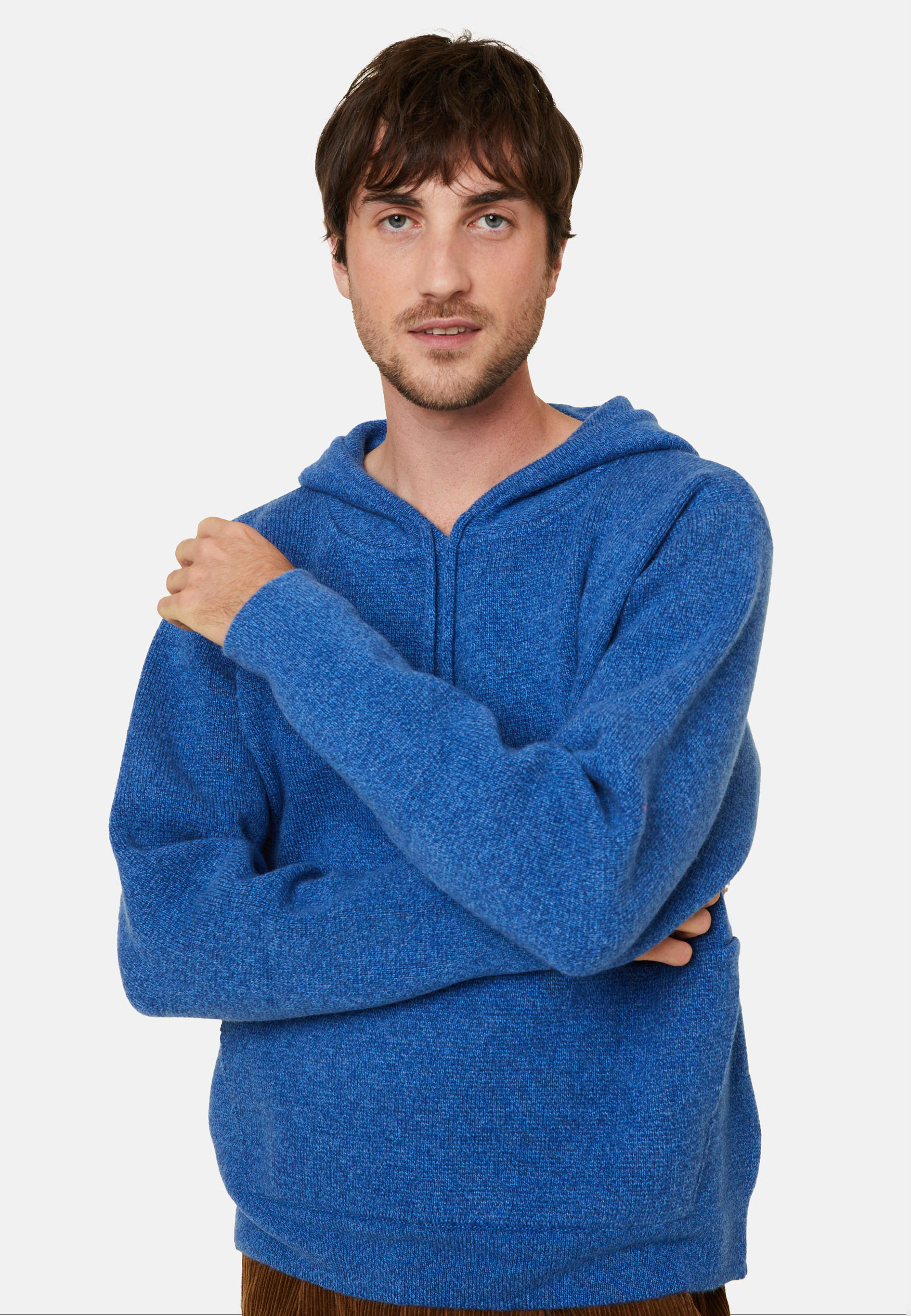 Hoodie à capuche avec poches en laine et cachemire